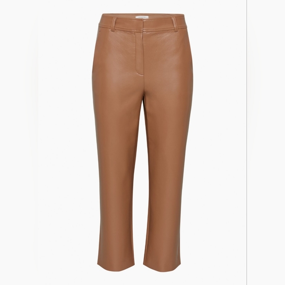 Aritzia Babaton Command Cropped Pant Mid-rise Vegan Leather Pants - Picture 4 of 12